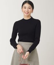 【オンワード】 any SiS>トップス 【洗える】ネックパール調リブ ニット ブラック 2 レディース