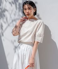 【オンワード】 23区>トップス 【洗える】ライトリンクルジャージー カットソー オフ×ベージュ 40 レディース
