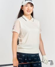 【オンワード】 23区GOLF>トップス 【辻梨恵プロ着用】【ストレッチ/UVケア】メッシュスリーブポロ 通気性抜群 袖メッシュでムレない ホワイト 1 レディース