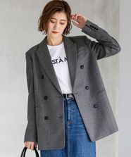 【オンワード】 23区>ジャケット/アウター 【~6/29まで受注生産】カスタマイズ ブレザー ジャケット(サキソニー無地) ミディアムグレー×染め釦 40 レディース