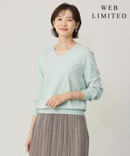 【オンワード】 J.PRESS LADIES>トップス 【ご好評につき新色追加！・WEB限定カラーあり・洗える】PRINCE Vネック ニット 【WEB限定】ミント M レディース