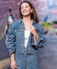 【オンワード】 UNFILO>ジャケット/アウター 【UNFILO DENIM】撥水 デニムジャケット ブルー L レディース