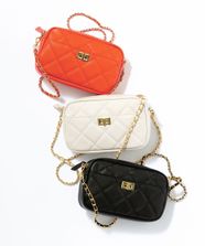 【オンワード】 23区>バッグ ファスナー キルティング ショルダーバッグ オレンジ F レディース