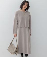 【オンワード】 23区>ワンピース 【洗える】レイヤードニットツイン ワンピース ベージュ 38 レディース
