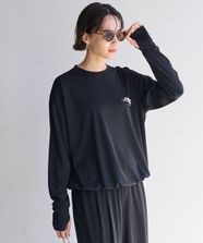 【オンワード】 UNFILO>トップス 【吸水速乾/接触冷感】ラッシュガード ドロストプルオーバー ブラック S レディース