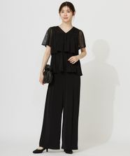 【オンワード】 any SiS>ワンピース 【洗える】ティアードトップス×ワイドパンツSET ブラック 1 レディース