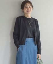 【オンワード】 組曲>トップス 【WEB限定・2SET】5分袖ラメ入りアンサンブルニット ブラック 2 レディース