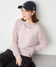 【オンワード】 any FAM L（大きいサイズ）>トップス 【洗濯機可】メッシュプルオーバー ラベンダー 4 レディース