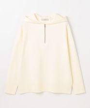 【オンワード】 any FAM L（大きいサイズ）>トップス 【洗濯機可】ハーフジップニットフーディー エクリュ 4 レディース