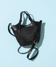 【オンワード】 23区>バッグ 【杏さん着用】雑材 ショルダーバッグ ブラック×ブラック F レディース