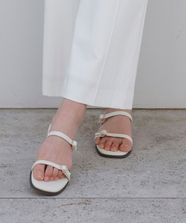 【オンワード】 any SiS>シューズ 【23.0~24.0cm】フェミニンフラット サンダル オフ（ストーンバックル） 24.0 レディース