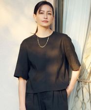 【オンワード】 自由区 S（小さいサイズ）>トップス 【カタログ掲載・セットアップ対応・洗える】LIPストレッチプルオーバー ブラウス ブラック 32 レディース