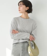 【オンワード】 UNFILO>トップス 【洗える】クロップドＴシャツ ボーダー S レディース