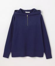 【オンワード】 any FAM>トップス 【洗濯機可】ハーフジップニットフーディー ネイビー F レディース
