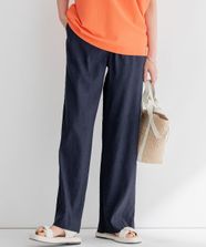 【オンワード】 23区 S（小さいサイズ）>パンツ 【洗える】リネンレーヨンストレッチ ワイド パンツ ネイビー 30 レディース