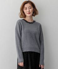 【オンワード】 23区 S（小さいサイズ）>トップス スパンコール ワイドリブ ニット グレー 32 レディース