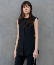 【オンワード】 ICB L（大きいサイズ）>トップス 【接触冷感・UVカット・撥水・洗える】 プルーフ4WAYタフタ ジレブラウス ブラック 42 レディース