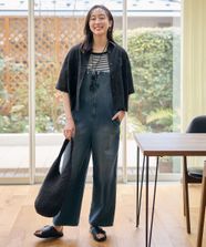 【オンワード】 any FAM>オールインワン・サロペット 【洗濯機可】デニムサロペット インディゴ 3 レディース