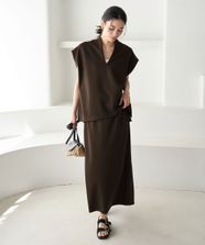 【オンワード】 UNFILO>スカート 【接触冷感/UVカット】BEAUTY FORM JERSEY Light Iラインスカート ブラウン XS レディース