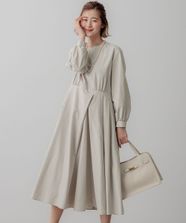 【オンワード】 23区 L（大きいサイズ）>ワンピース 【VERYコラボ】ラスタークロス タックワンピース ベージュ 48 レディース