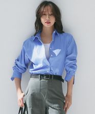 【オンワード】 23区 L（大きいサイズ）>トップス 【CLASSY.5月号掲載/洗える】CANCLINI ベーシック シャツ サックス 44 レディース