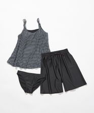 【オンワード】 any SiS>水着/着物・浴衣 【3SET】フレア スイムウェア ギンガム×ブラック F レディース