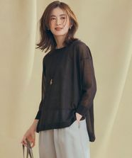 【オンワード】 23区>トップス 【洗える】シャイニーシアー ボートネック ニット ダークブラウン 38 レディース