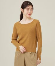 【オンワード】 any SiS>トップス 【ウールブレンドシリーズ】ベースネックリブコンビ ニット マスタード 2 レディース