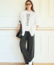 【オンワード】 自由区>パンツ 【SHIHOさんコラボ・洗える】バックサテンジョーゼットワイド パンツ バーント 38 レディース