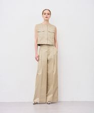 【オンワード】 uncrave>パンツ 【撥水・ハンドウォッシャブル】チノギャバジン ワイドトラウザー ベージュ 0 レディース