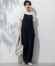 【オンワード】 23区>オールインワン・サロペット 【一部店舗限定/吸水速乾/UVカット/接触冷感/洗える】ストレッチジョーゼット オールインワン ネイビー 40 レディース
