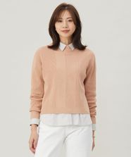 【オンワード】 J.PRESS LADIES>トップス 【洗える】CLEAR COTTON BLEND ボトルネック ニット ピンク L レディース
