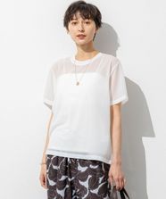 【オンワード】 23区 L（大きいサイズ）>トップス 【SLOW/一部店舗限定】シースルートリコット シアー Tシャツ ホワイト 46 レディース