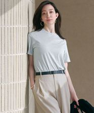 【オンワード】 23区 L（大きいサイズ）>トップス 【洗える】ラメジャージ TEE シルバー 44 レディース