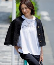 【オンワード】 23区>トップス 【接触冷感/洗える】BON-PRESAGE ロゴ フレンチスリーブ Tシャツ ホワイト 38 レディース