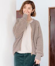 【オンワード】 23区>ジャケット/アウター 【洗える】ブークレニット ブルゾン ブラウン 38 レディース