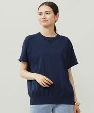 【オンワード】 自由区 L（大きいサイズ）>トップス 【洗える】コットンループバックスウェット ニット インディゴブルー 44 レディース