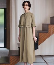 【オンワード】 ICB>ワンピース 【ASUMI・MANAMIコラボ 丈が選べる】ハシゴレースシャツワンピース カーキ XSR レディース