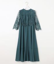 【オンワード】 any SiS>ワンピース 【洗える】レーシーケープ ドレス ダスティグリーン 1 レディース