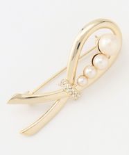 【オンワード】 J.PRESS LADIES>アクセサリー ハーフリボン ブローチ ゴールド F レディース