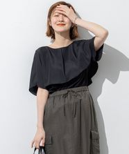 【オンワード】 23区>トップス 【汗じみ防止/洗える】スムースデザイン ラッフルカラー カットソー ブラック 38 レディース