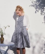 【オンワード】 TOCCA>ワンピース 【洗える・消臭】CHAMBRAY GARDEN ドレス ブルー 0 レディース