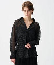 【オンワード】 uncrave>トップス シアードットジャガード シャツ ブラック F レディース