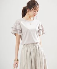 【オンワード】 組曲>トップス 【接触冷感】コットンポンチシア－スリーブ ブラウス ピンクベージュ 3 レディース