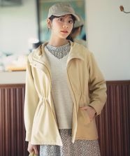 【オンワード】 any SiS>ジャケット/アウター 【撥水・UVカット・洗える】フーデットハーフ コート イエロー 3 レディース