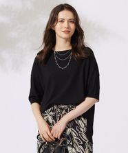 【オンワード】 自由区>トップス 【接触冷感・UVカット】クレープストレッチプルオーバー ニットⅡ ブラック 38 レディース