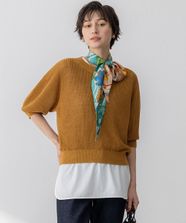 【オンワード】 23区>トップス 【杏さん着用】ピュアリネン パフスリーブ ニット イエロー 38 レディース