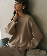 【オンワード】 自由区 L（大きいサイズ）>トップス 【カタログ掲載・セットアップ対応・洗える】レーヨンストレッチプルオーバー ニット ダークベージュ 44 レディース