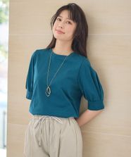【オンワード】 any FAM>トップス 【洗濯機可】パフスリーブプルオーバー グリーン 2(F) レディース