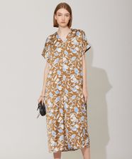 【オンワード】 ICB>ワンピース 【洗える】 ウォーターフラワープリント ワンピース キャメル XS レディース